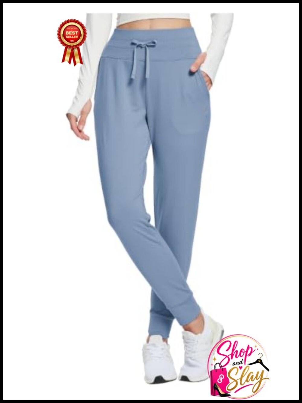 Fleece Lined Thermal Joggers Water Resistant High Rise Tapered Sweatpants